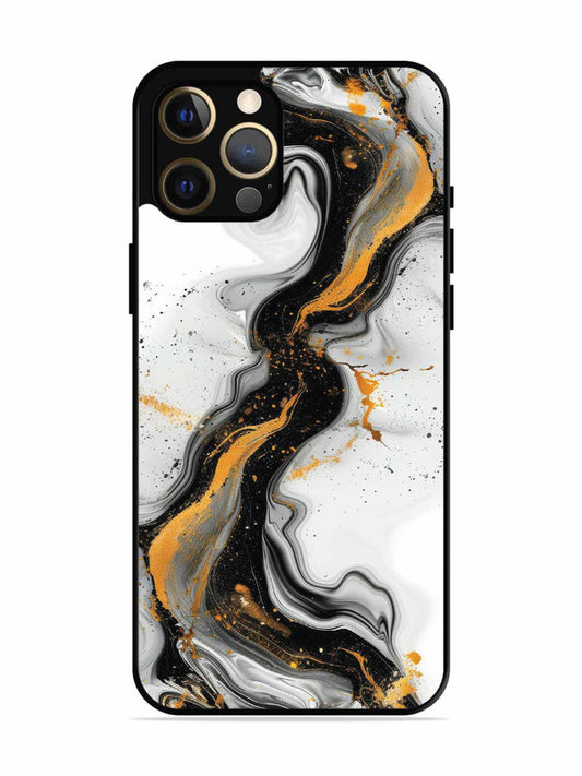 iPhone 12 Pro Max Black And Golden Marble Essence