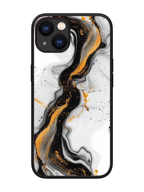 iPhone 13 Black And Golden Marble Essence