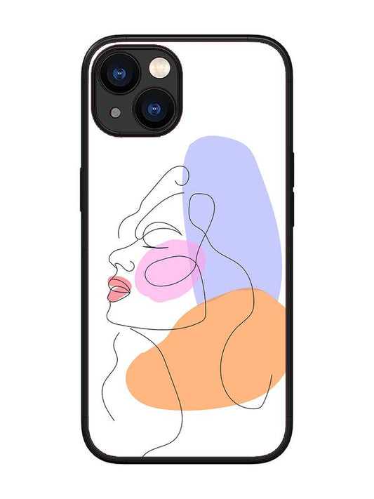 iPhone 13 Line Art Girl Face
