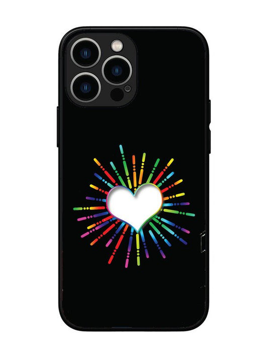iPhone 13 Pro Max Colourful Heart on Black