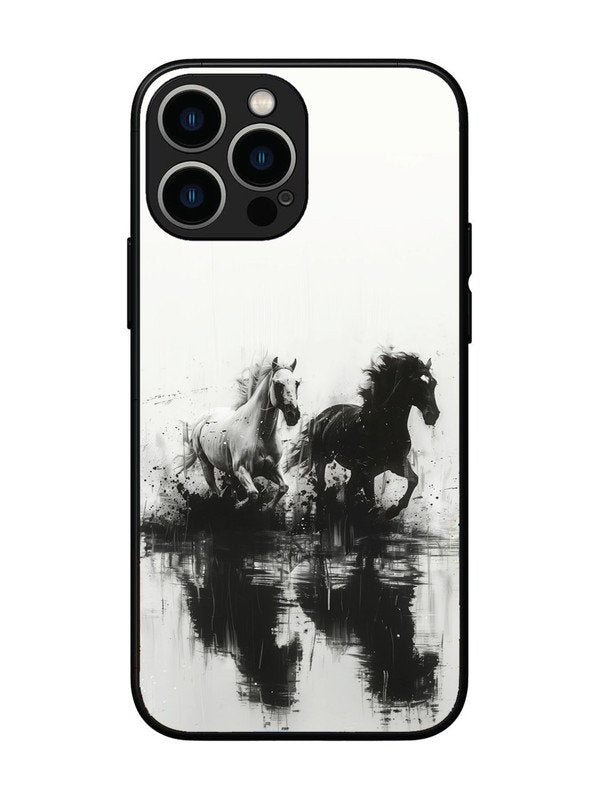 iPhone 13 Pro Max Black & White Horse