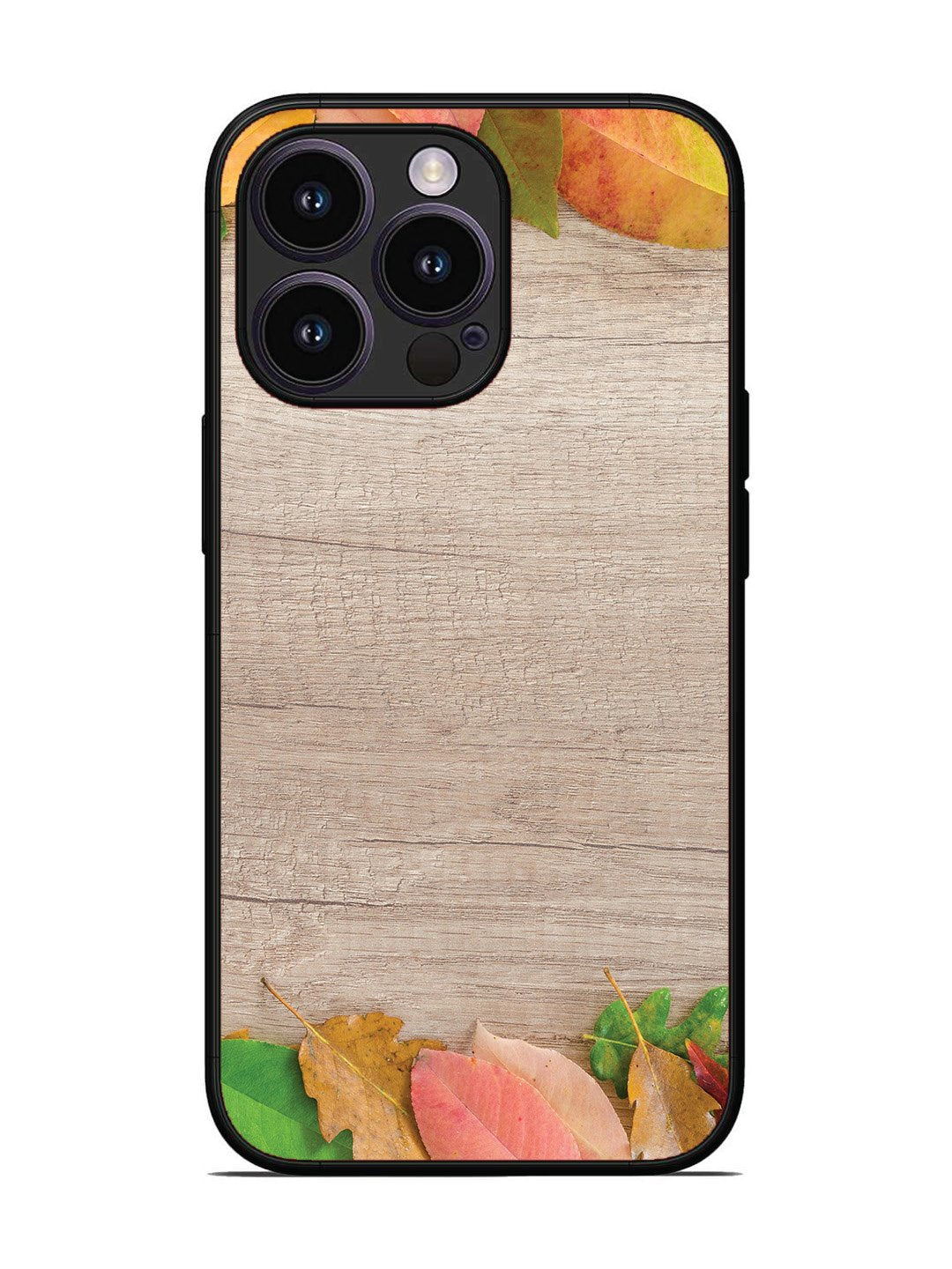 iPhone 13 Pro Autumn Leafs On Wooden Table