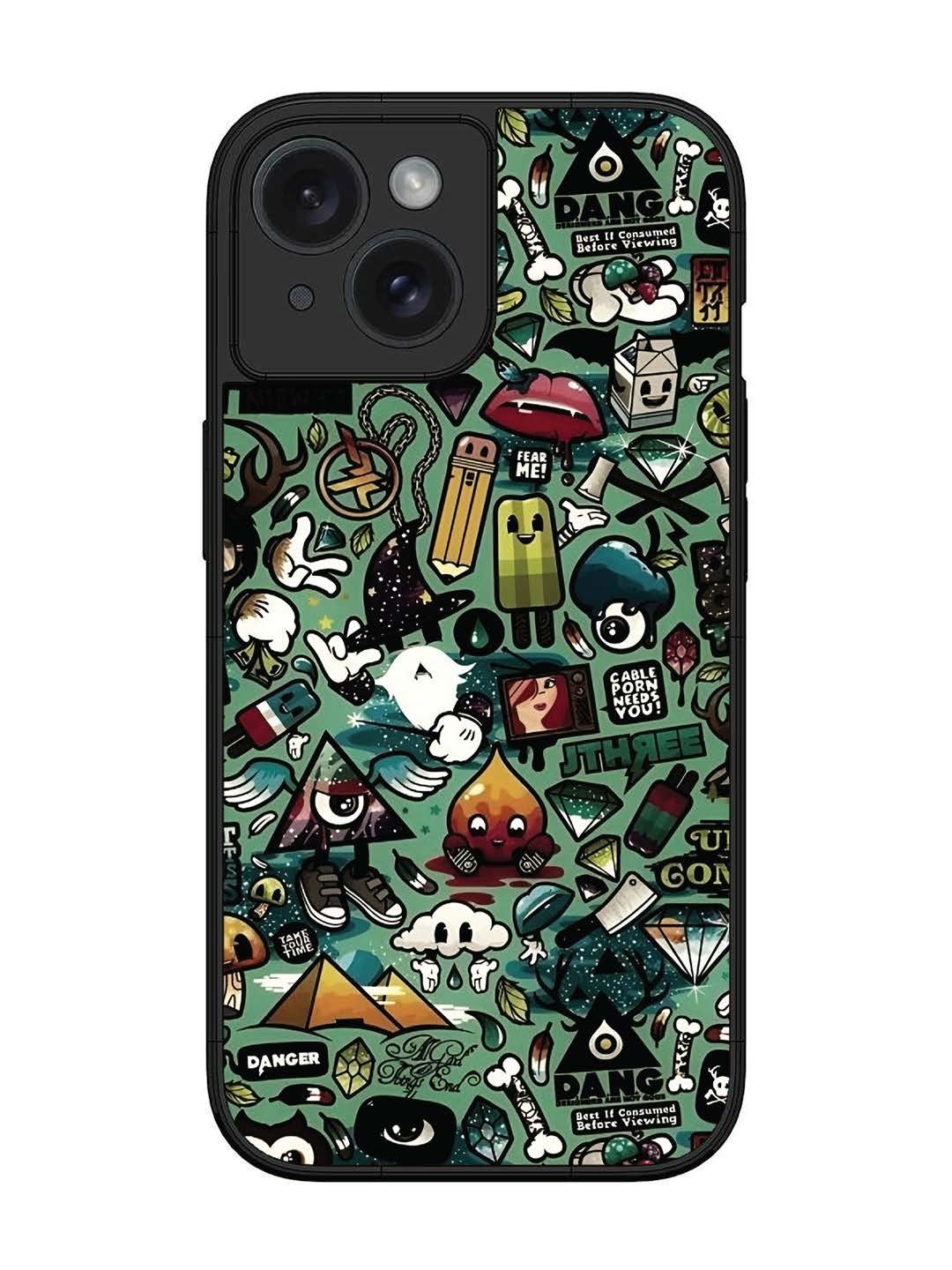 iPhone 15 Pop Art Doodle Graffiti Collage