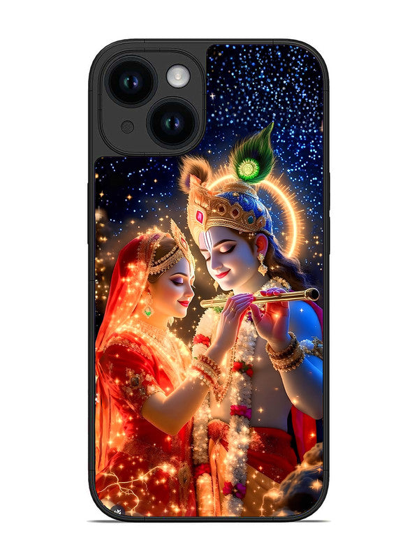iPhone 14 | 2D Metal | Radha Krishna posing with flute | IP-14-462