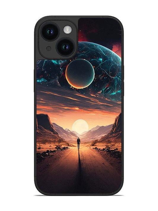 iPhone 14 Sunset with space scene