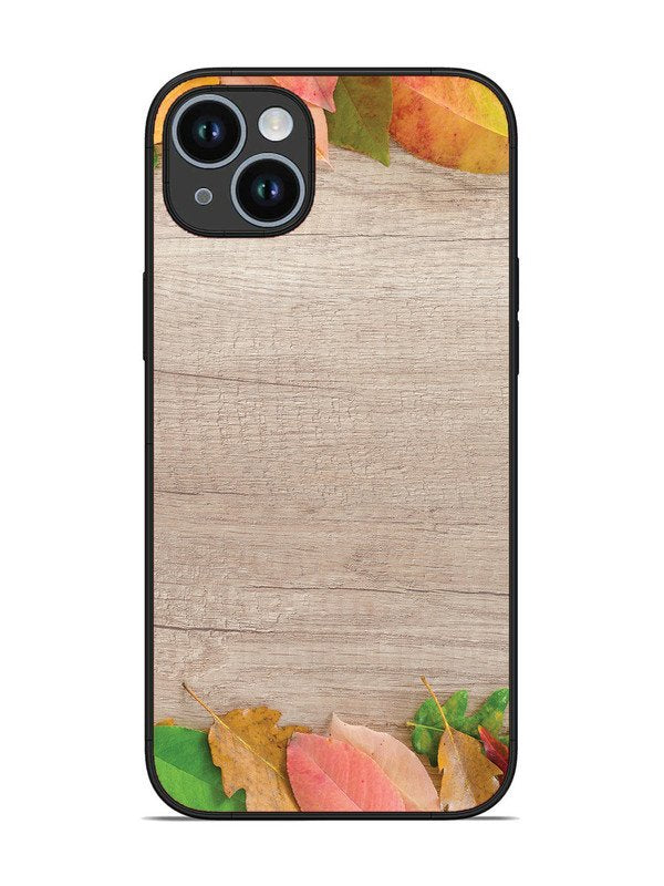iPhone 14 Plus Autumn Leafs On Wooden Table