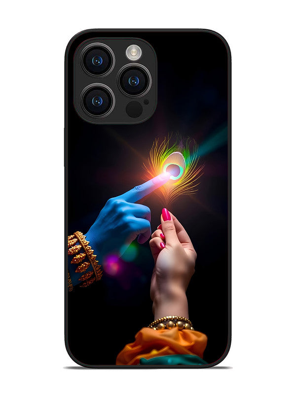 iPhone 14 Pro Max | 2D Metal | Radha Krishna touching feather | IP-14PM-454