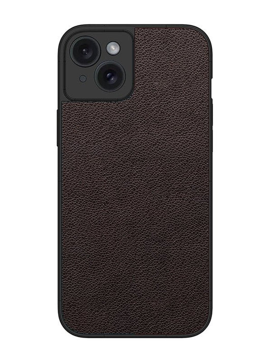 iPhone 15 Plus Print of Brown Leather Pattern