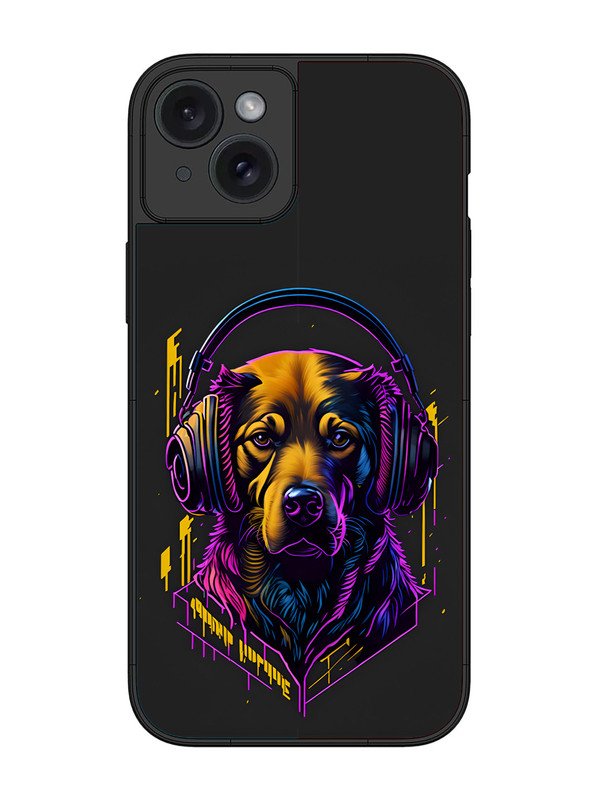 iPhone 15 Plus Music Lover Dog