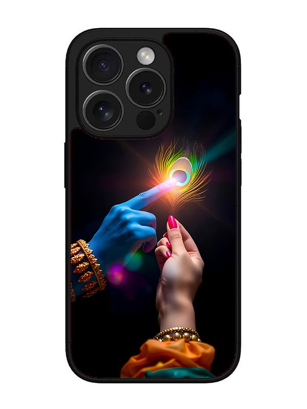 iPhone 15 Pro Radha Krishna touching feather