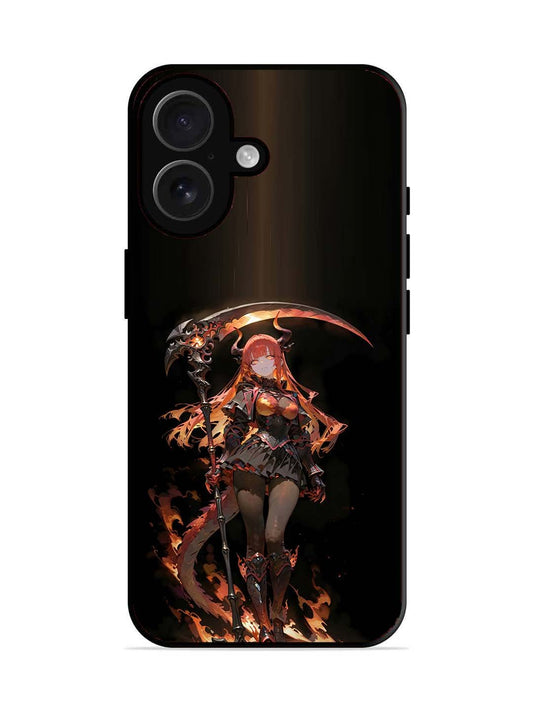 iPhone 16 anime-girl-sycthe-red-hair-horn