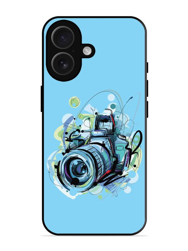 iPhone 16 Camera Blue Background