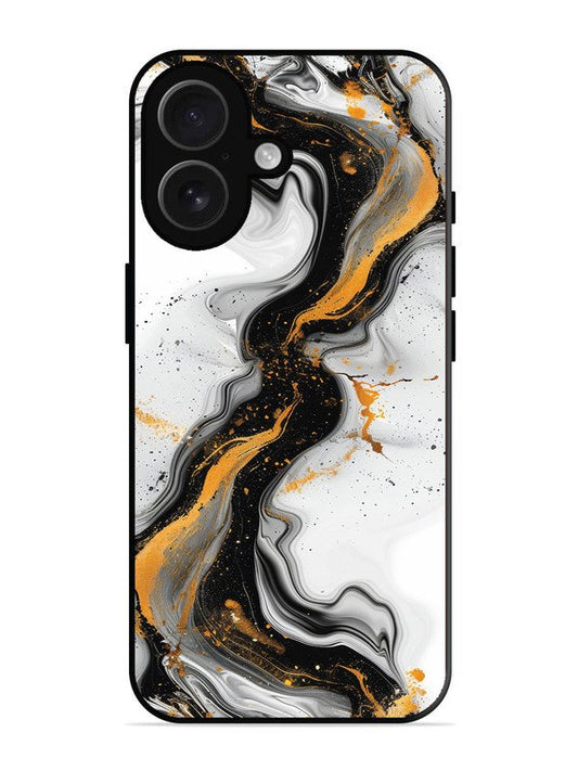 iPhone 16 Black And Golden Marble Essence