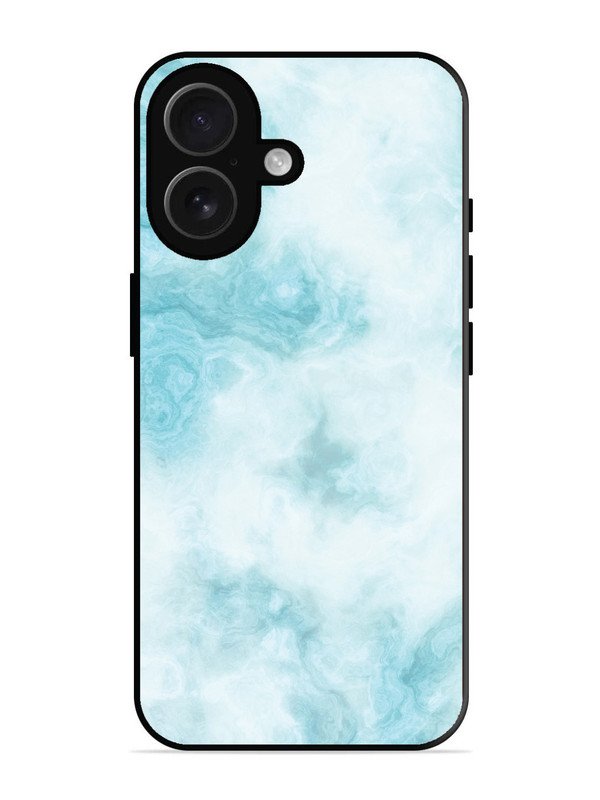 iPhone 16 Light Blue with White Ocean Marble