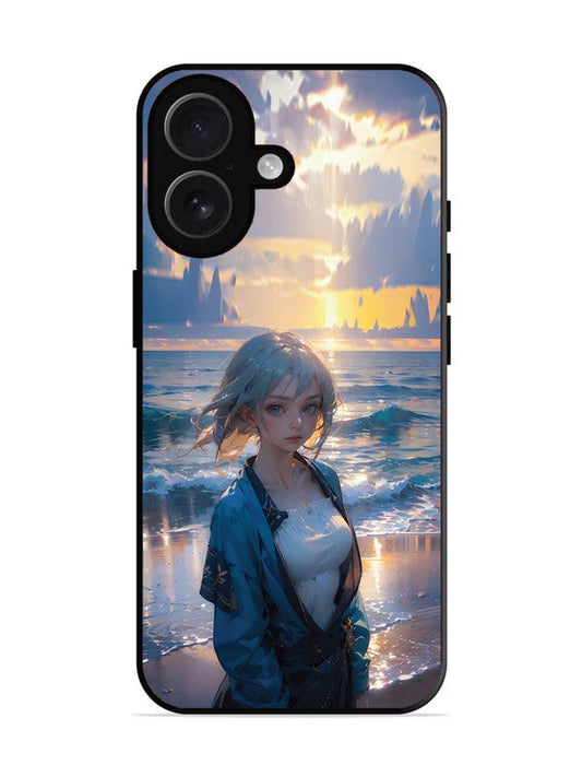 iPhone 16 Anime Girl Beach Ocean Waves