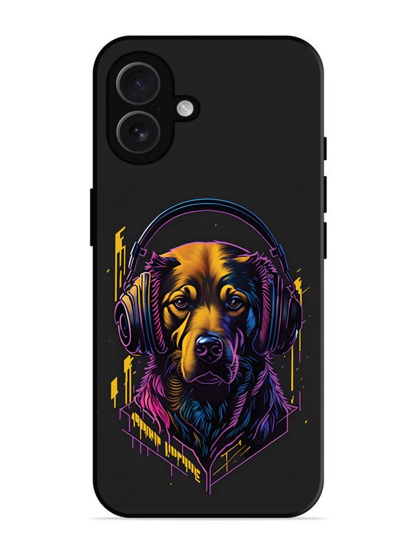 iPhone 16 Plus Music Lover Dog