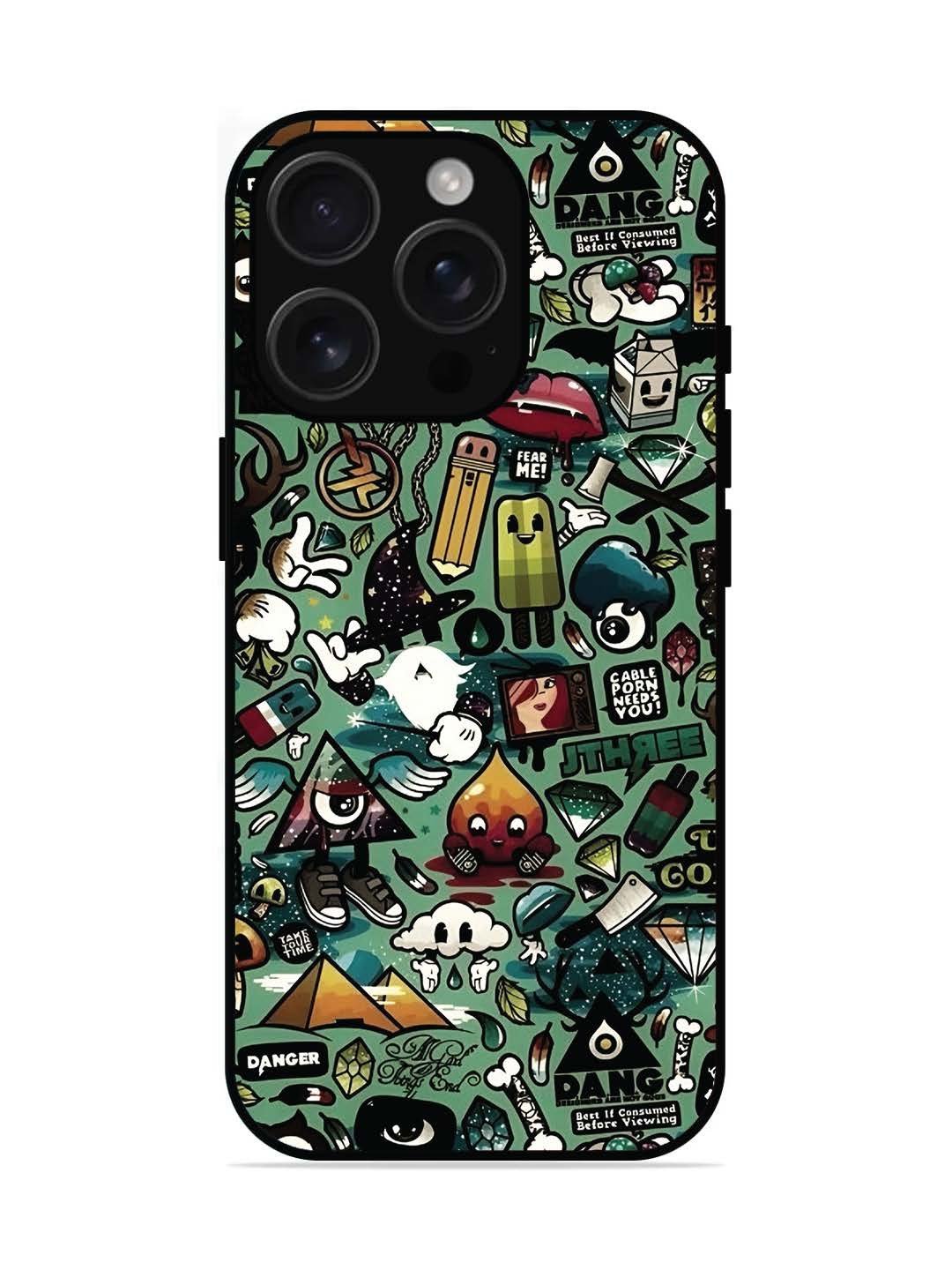iPhone 16 pro Pop Art Doodle Graffiti Collage