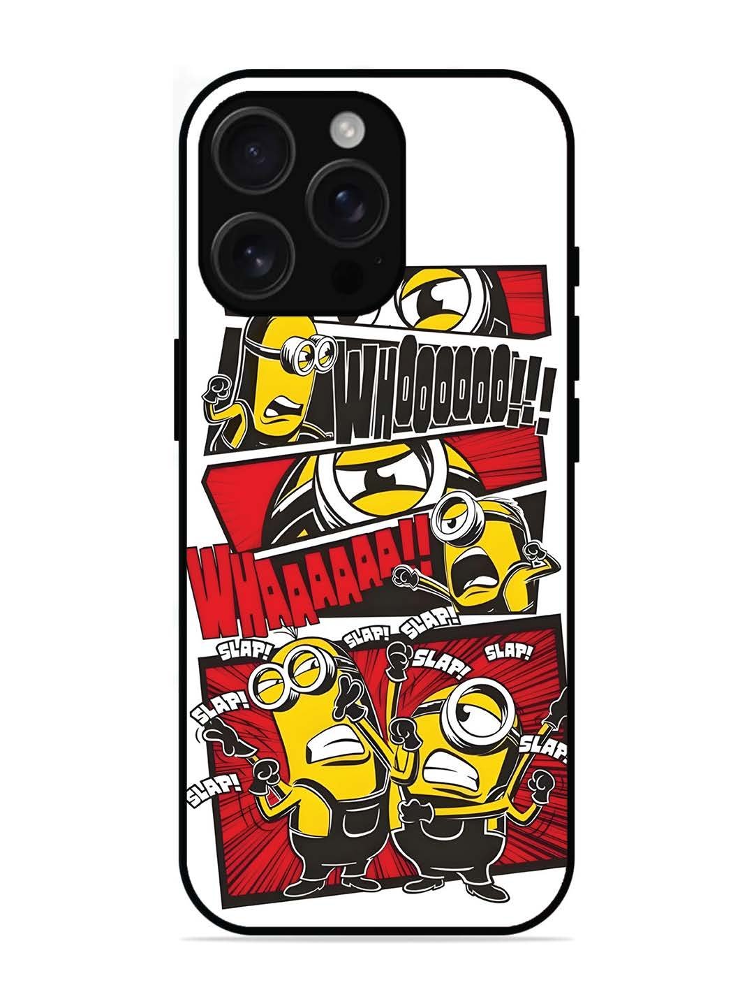 iPhone 16 pro max Minions Comic Panel Action
