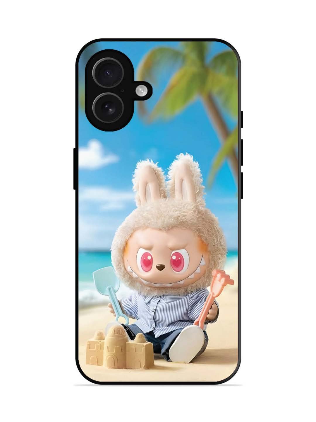 iPhone 16 plus Labubu at the Beach