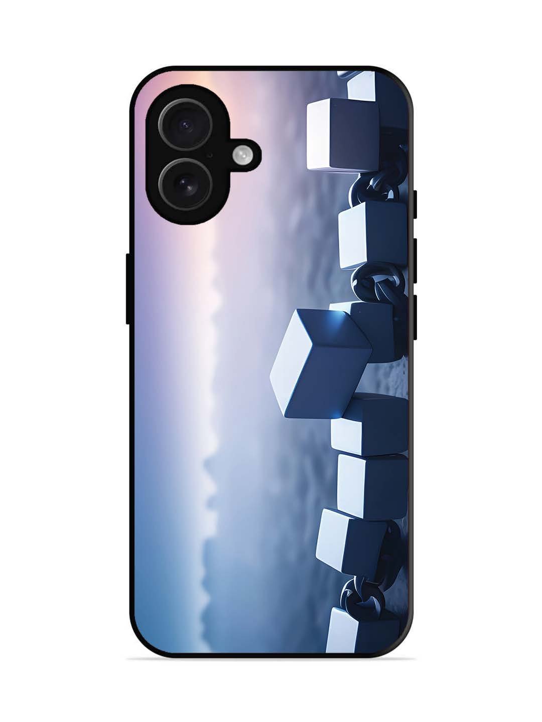 iPhone 16 plus Minimalist Blockchain Cube Chain