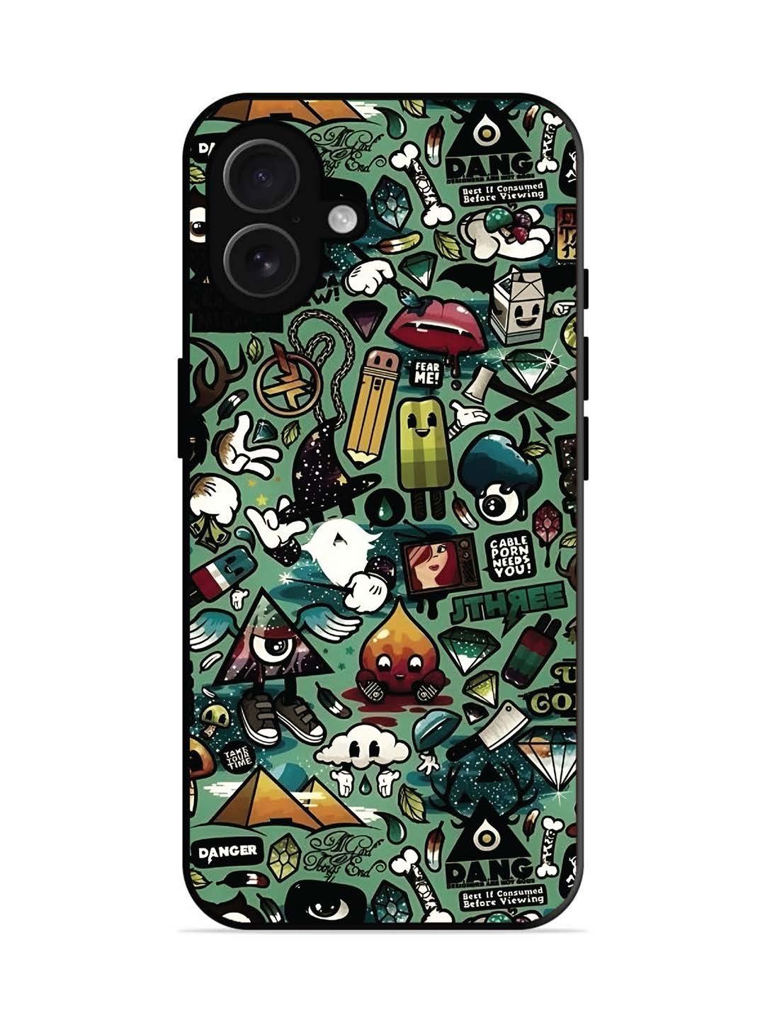 iPhone 16 plus Pop Art Doodle Graffiti Collage