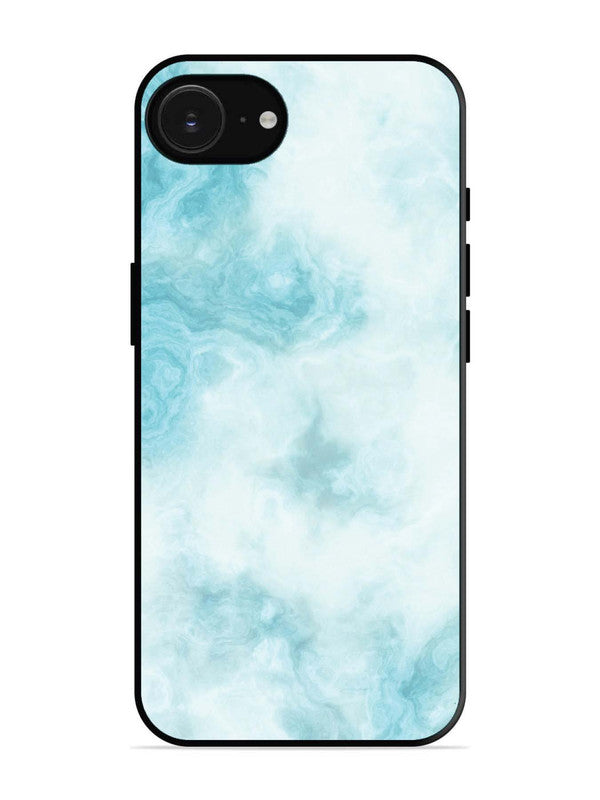 iPhone 16e Light Blue with White Ocean Marble