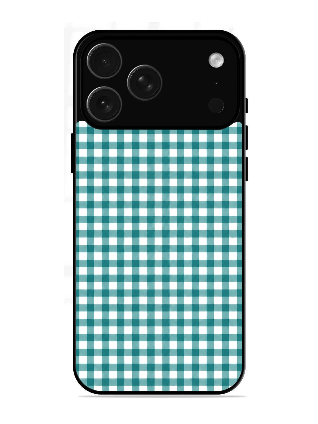 iPhone 17 Pro Gingham Checks Teal Gree