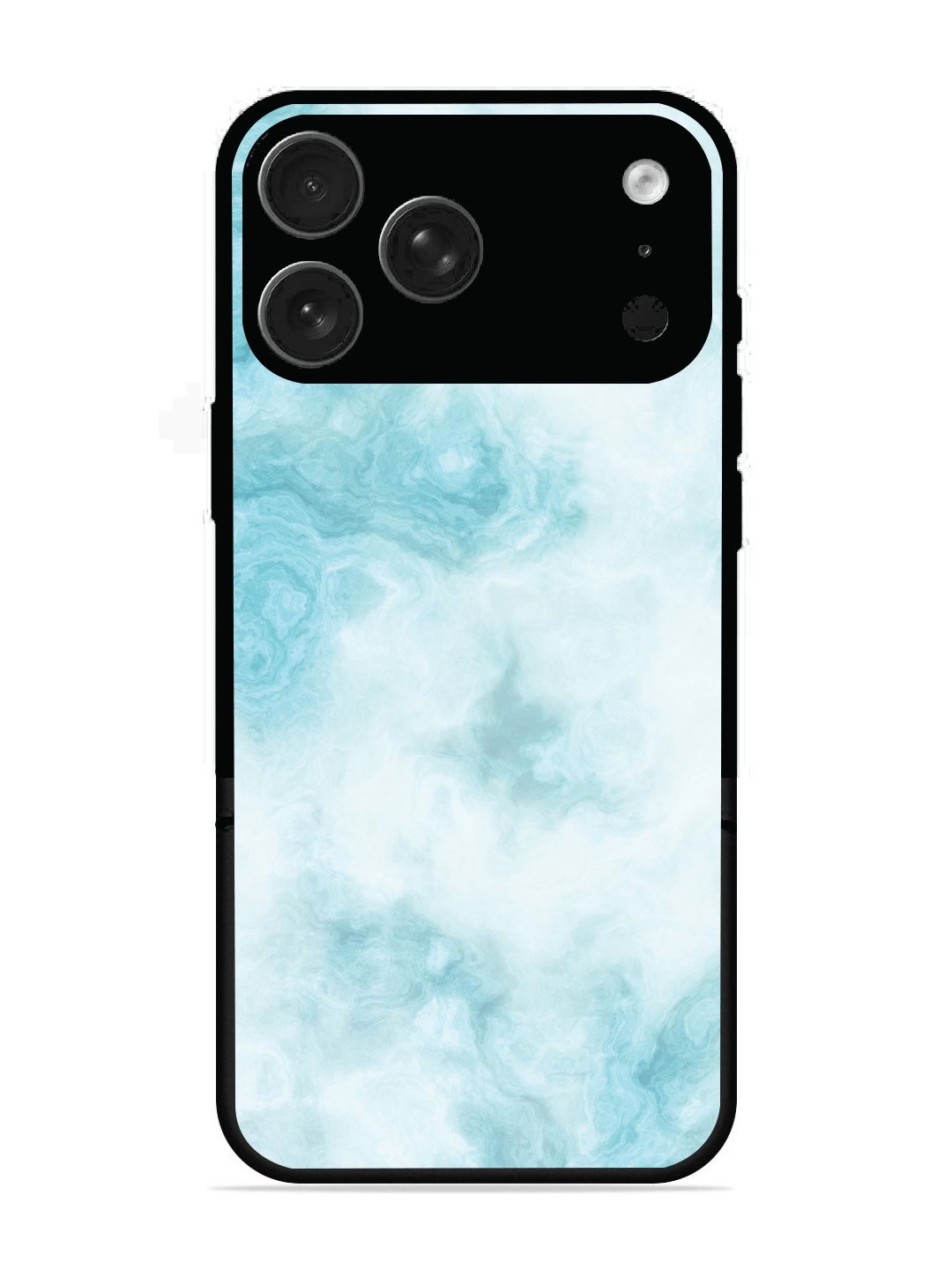 iPhone 17 Pro Max Light Blue with White Ocean Marble