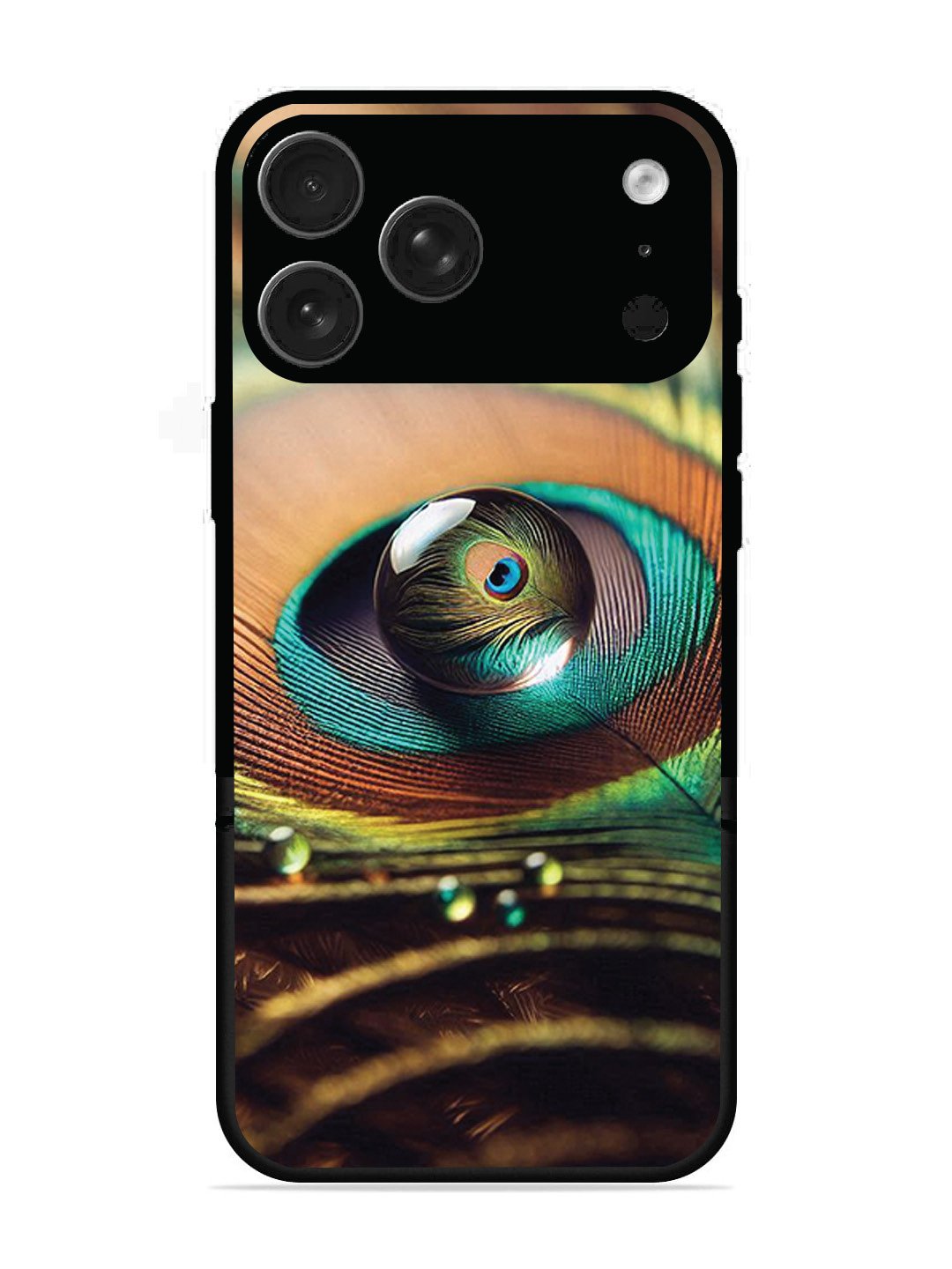 iPhone 17 Pro Max Water Drop On Peacock Feather