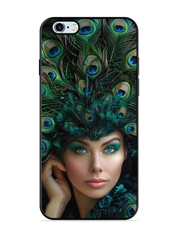 iPhone 6 Plus Girl with peacock feather Crown