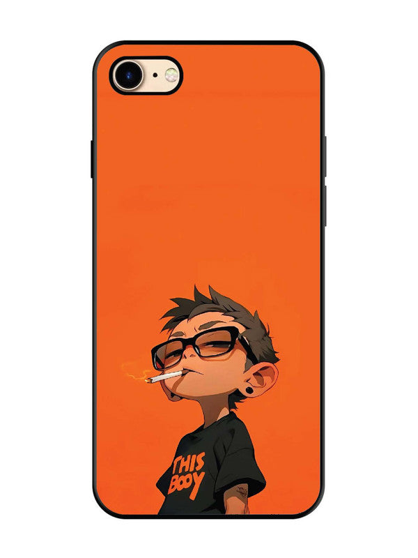 iPhone 7 Vibrant Orange Attitude Cartoon