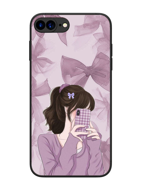 iPhone 8 Plus Pinky Girl taking selfie