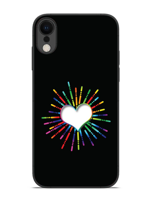 iPhone XR Colourful Heart on Black
