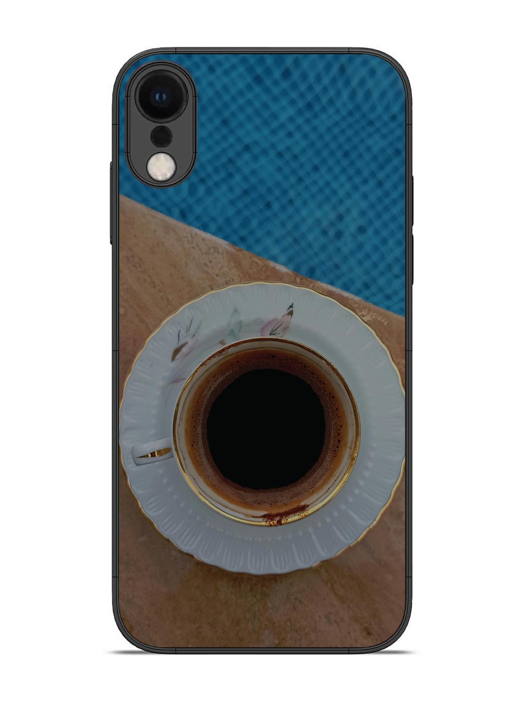 iPhone X Black Tea Cup Saucer