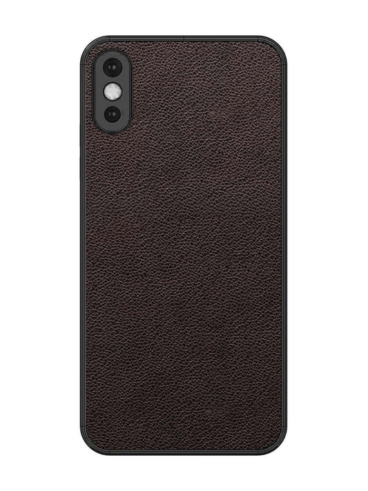 iPhone XS Max Print of Brown Leather Pattern