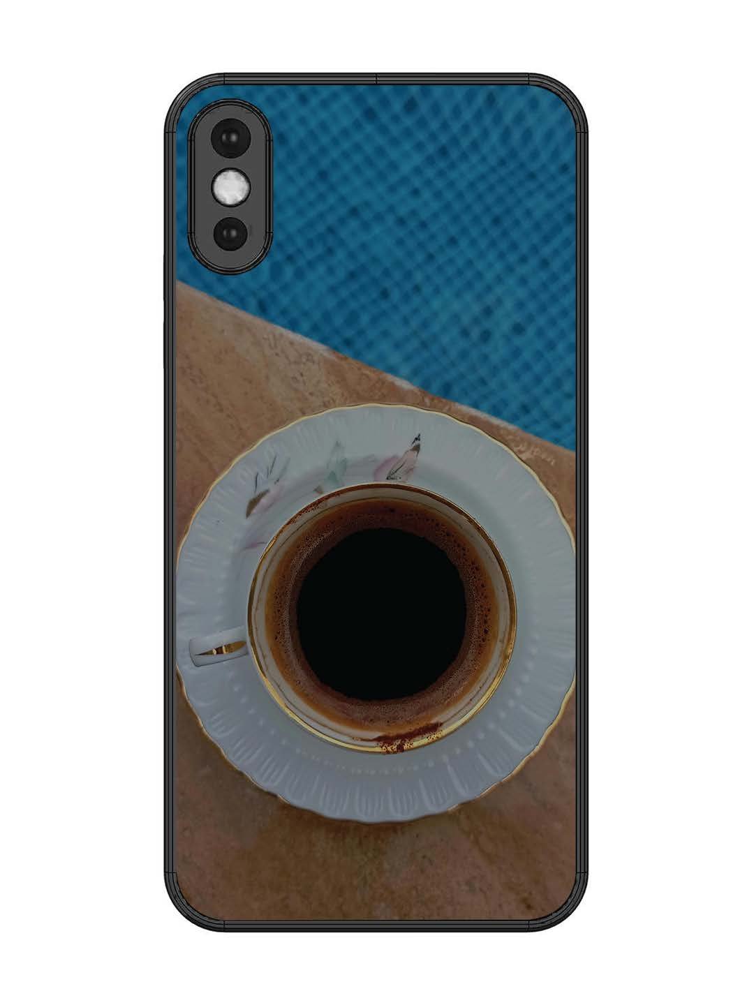 iPhone XS Max Black Tea Cup Saucer