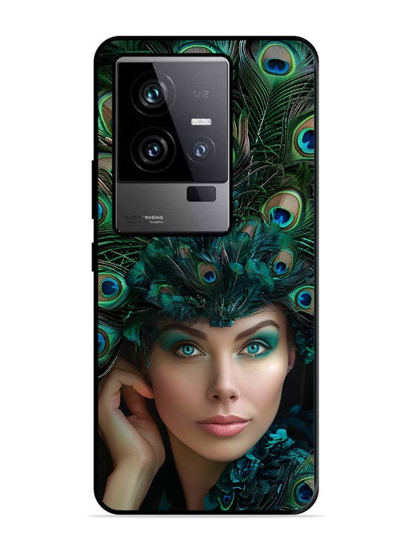 iQoo 11 5G Girl with peacock feather Crown