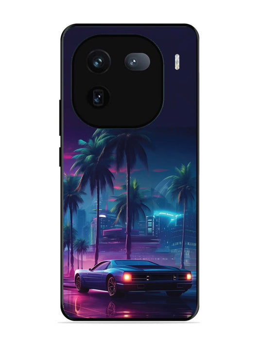 iQoo 12 5G sunset-sports-car-city-palm-trees