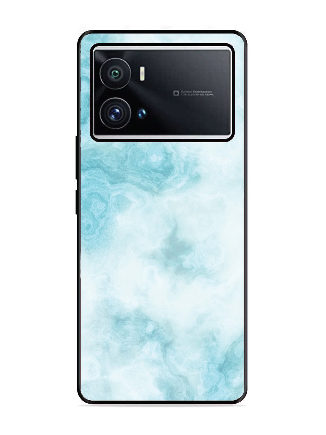 iQoo 9 Pro Light Blue with White Ocean Marble