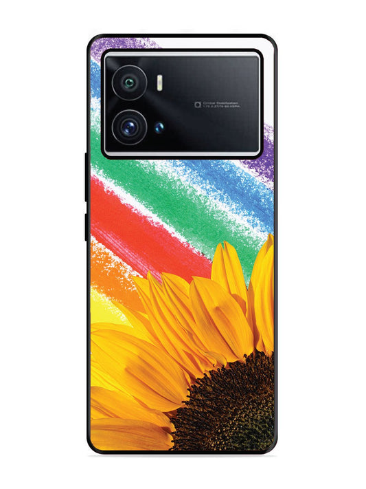 iQoo 9 Pro Sunflower on Colourful Lines
