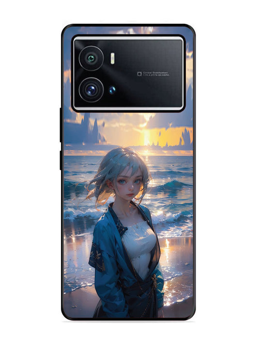 iQoo 9 Pro Anime Girl Beach Ocean Waves