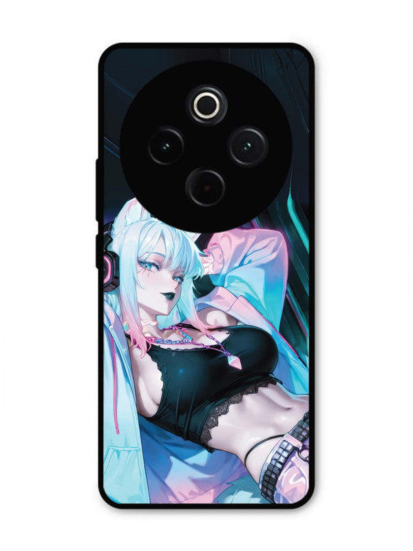 iQoo Z10 5G anime girl fox headpohone white Hair