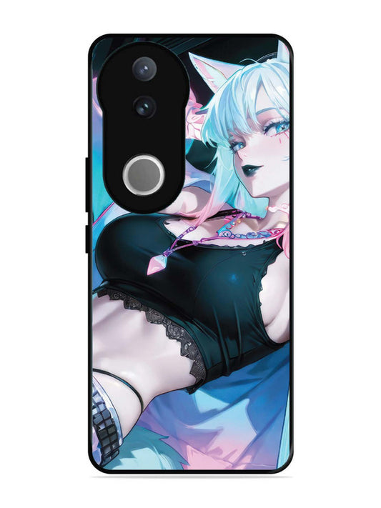 iQoo Z10R 5G anime girl fox headpohone white Hair