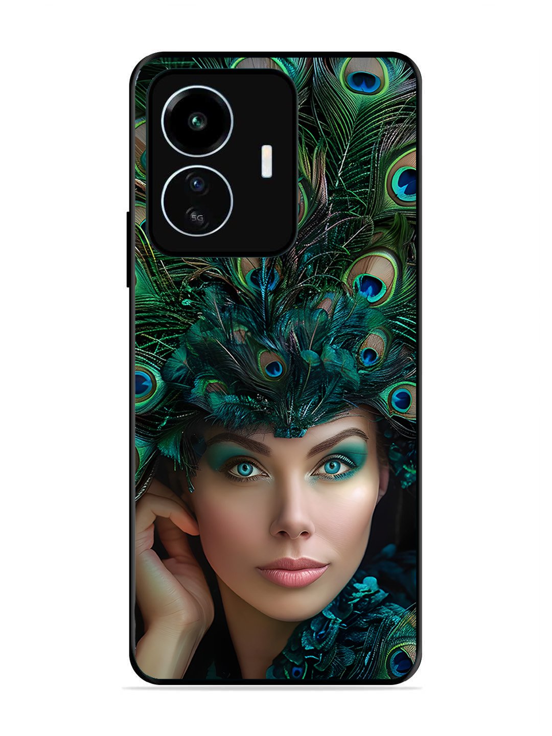 iQoo Z6 Lite Girl with peacock feather Crown