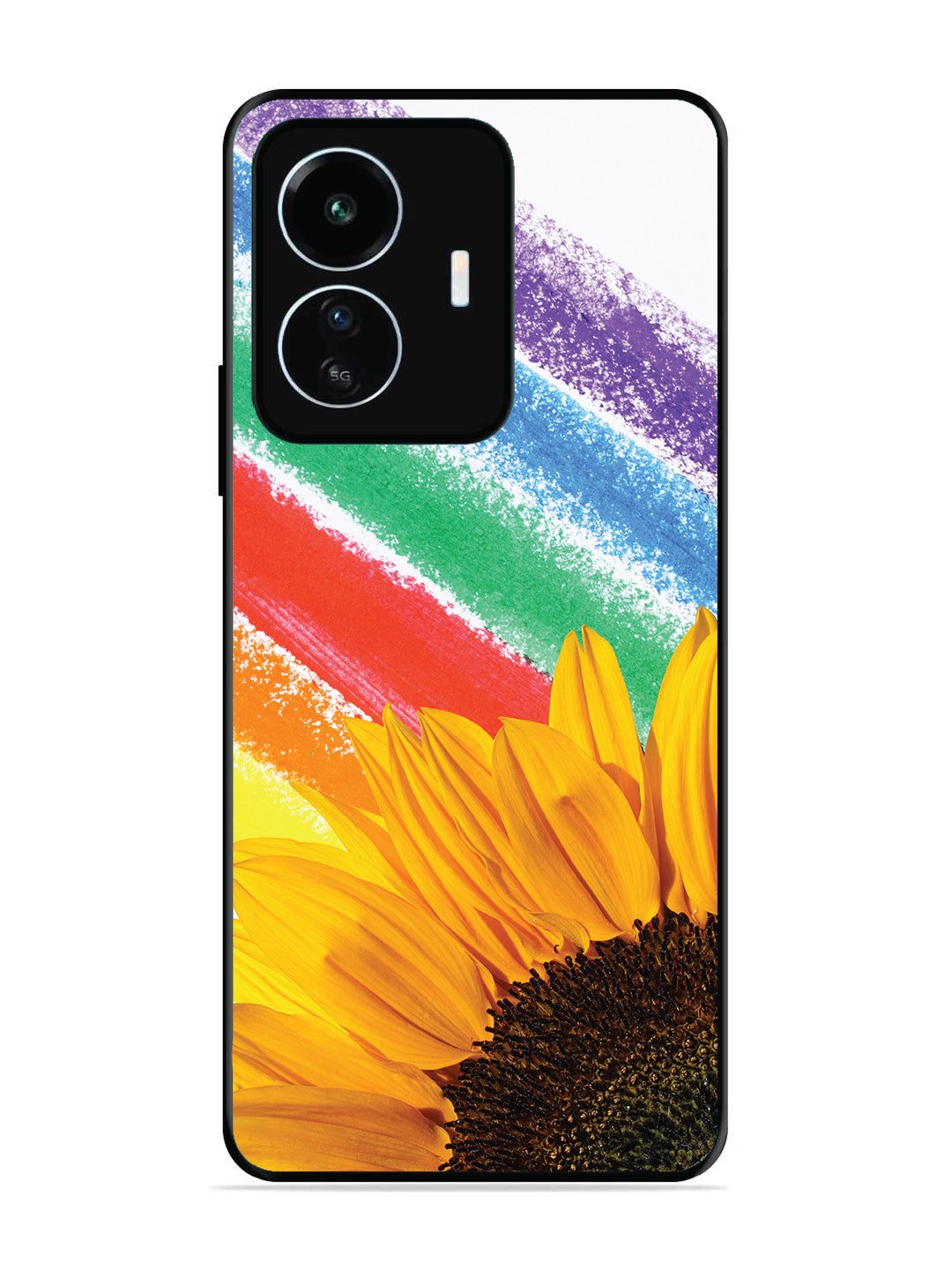 iQoo Z6 Lite Sunflower on Colourful Lines