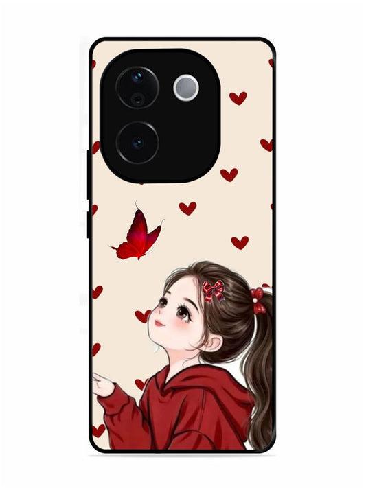 iQoo Z9s Pro 5g Beautiful girl with red butterfly