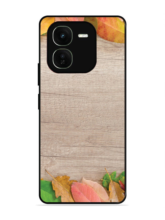 iQoo z9x 5g Autumn Leafs On Wooden Table