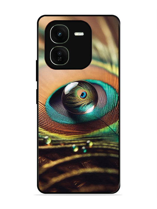 iQoo z9x 5g Water Drop On Peacock Feather