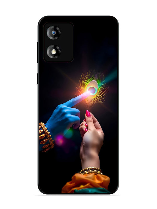 Motorola Moto E13 Radha Krishna touching feather