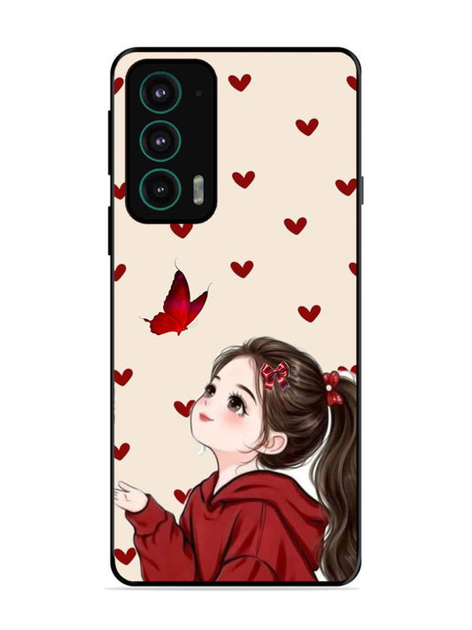 Motorola Edge 20 Beautiful girl with red butterfly